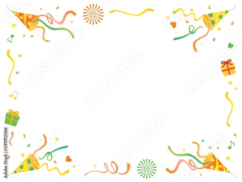 オレンジと緑のクラッカーのコーナーフレーム