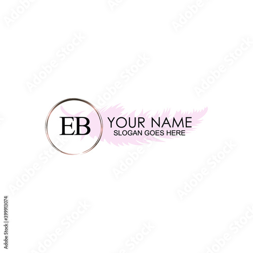 Initial EB Handwriting, Wedding Monogram Logo Design, Modern Minimalistic and Floral templates for Invitation cards 