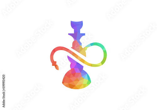 Hookah logo. Hookah icon isolated on a white background. Smoking logo silhouette design template.