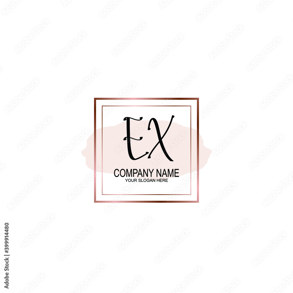 Initial EX Handwriting, Wedding Monogram Logo Design, Modern Minimalistic and Floral templates for Invitation cards	
