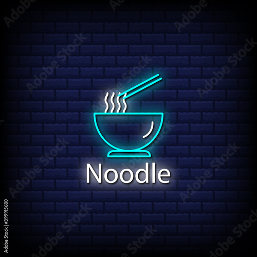 Noodle neon signs style text