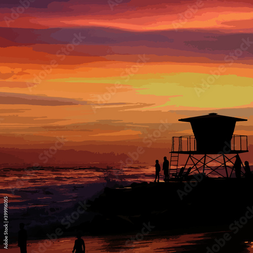 sunset on the beach