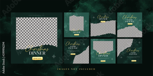 Christmas Food Dinner Instagram Post Template for Social Media Advertising