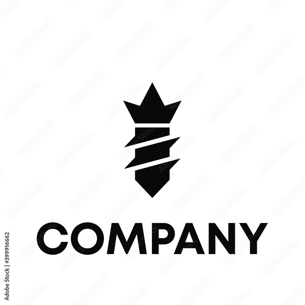 Obraz premium drill crown logo design