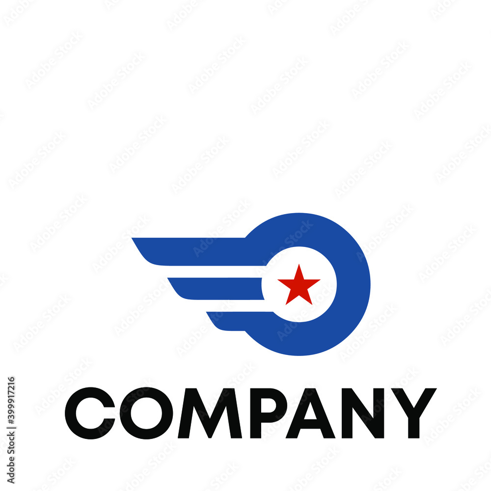 wings star logo design