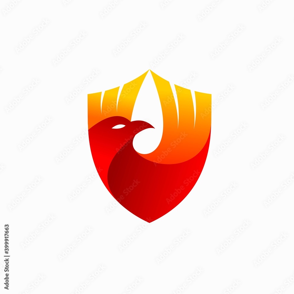 Eagle logo that formed shield concept Eagle logo that formed shield concept
