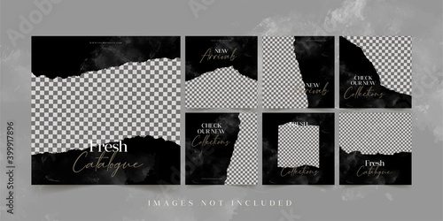 fashion instagram post template set Premium