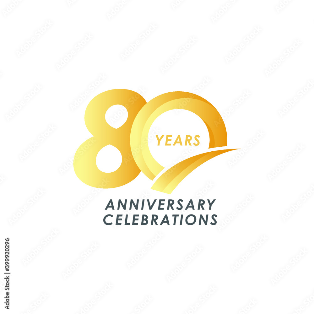 Obraz premium 80 year anniversary vector template. Design for celebration, greeting cards or print.
