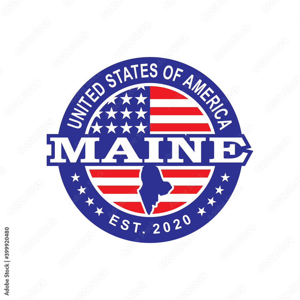 Maine Map Vector , Country Logo Maine Map Vector , Country Logo