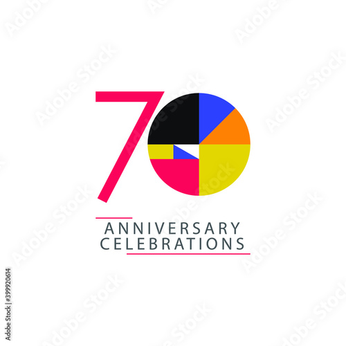 Free Download 70 years anniversary design template. - GFXLoad