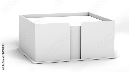 Promotional Table stand chit pad 3d mockups isolated on white background. 3d llustration. photo