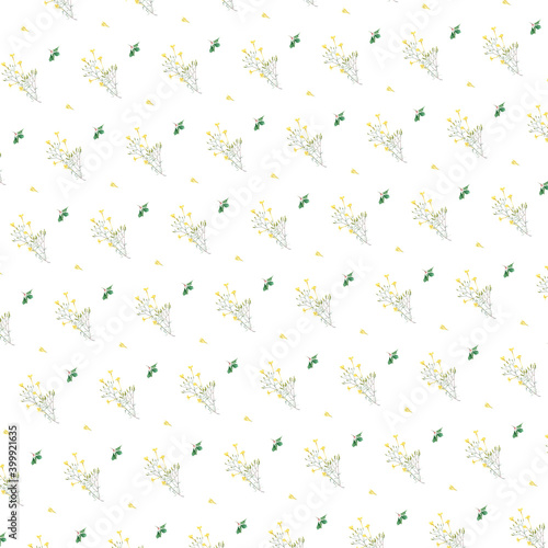 seamless Botanical watercolor garden pattern collection