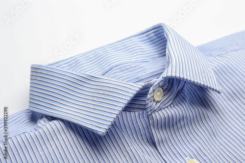 New male shirt on white background, closeup