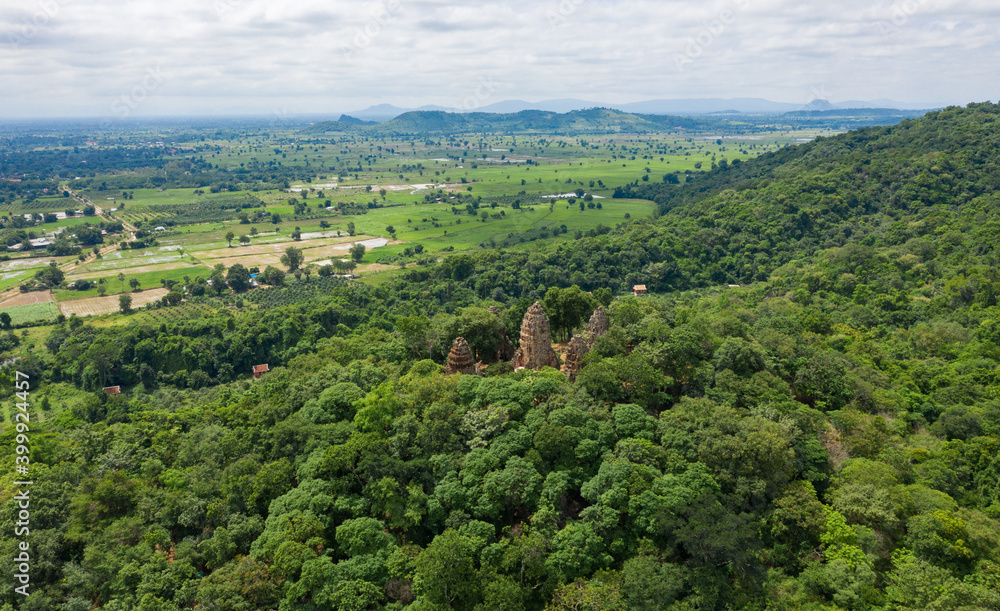 The wat Banan Temple ruins south of the city Battambang in Cambodia The wat Banan Temple ruins south of the city Battambang in Cambodia