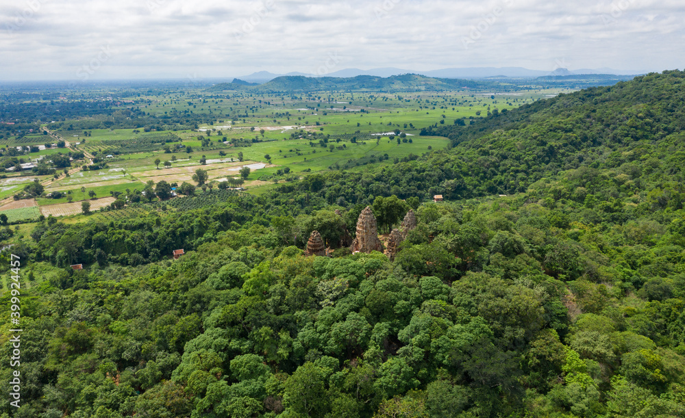 The wat Banan Temple ruins south of the city Battambang in Cambodia