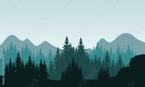 Soothing nature scenery in the countryside. City vector