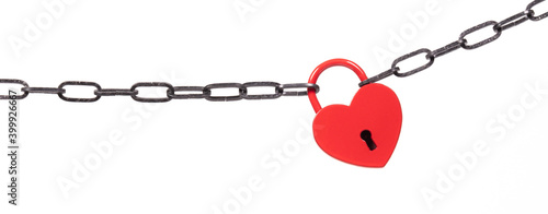 Lock of love - Red heart lock