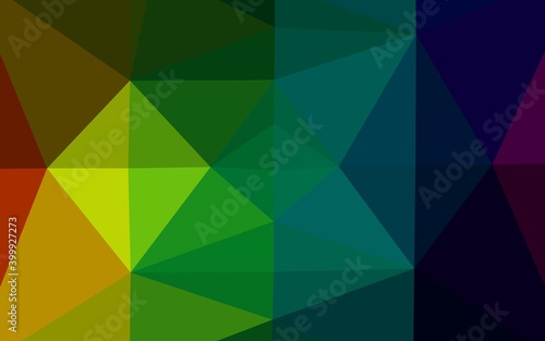 Dark Multicolor  Rainbow vector abstract polygonal cover.