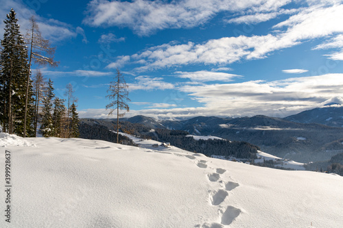 Footprints in the snow, Kleinlobming, Austria © Alexander