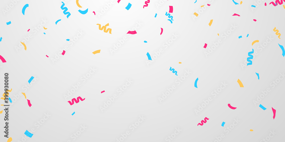 flag celebration Confetti and ribbons colorful, Event Birthday background template with.