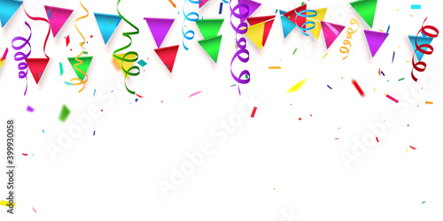party color, confetti concept design template holiday Happy Day, background Celebration Vector illustration.