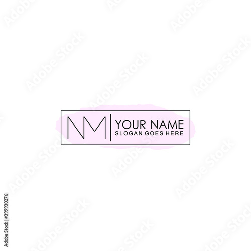 Initial NM Handwriting, Wedding Monogram Logo Design, Modern Minimalistic and Floral templates for Invitation cards 