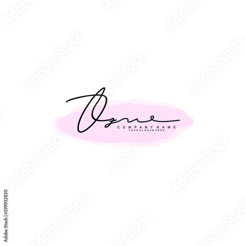 Initial OZ Handwriting, Wedding Monogram Logo Design, Modern Minimalistic and Floral templates for Invitation cards 
