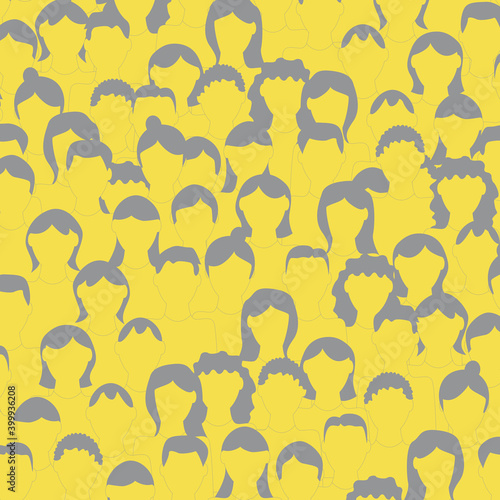 Crowd. Workers group, people in parade or in protest. Flat style. Vector background.