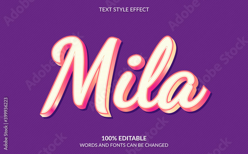 Editable text effect, Cute pink peach text style