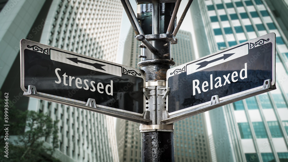 Street Sign Relaxed versus Stressed