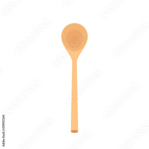 Spoon vector. Wood Spoon on white background.