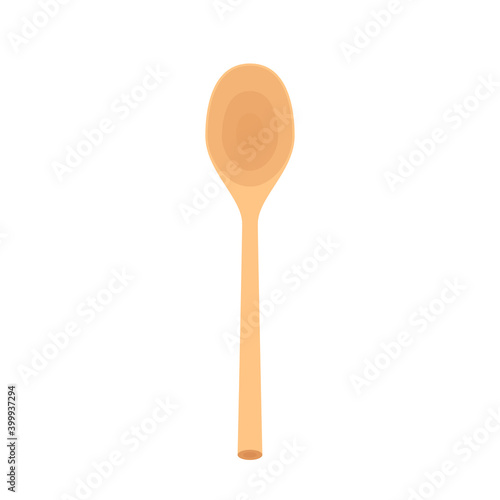 Spoon vector. Wood Spoon on white background. © Supakorn