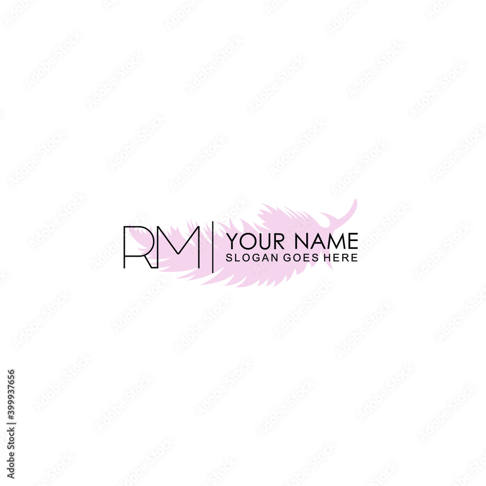 Initial RM Handwriting, Wedding Monogram Logo Design, Modern Minimalistic and Floral templates for Invitation cards	
