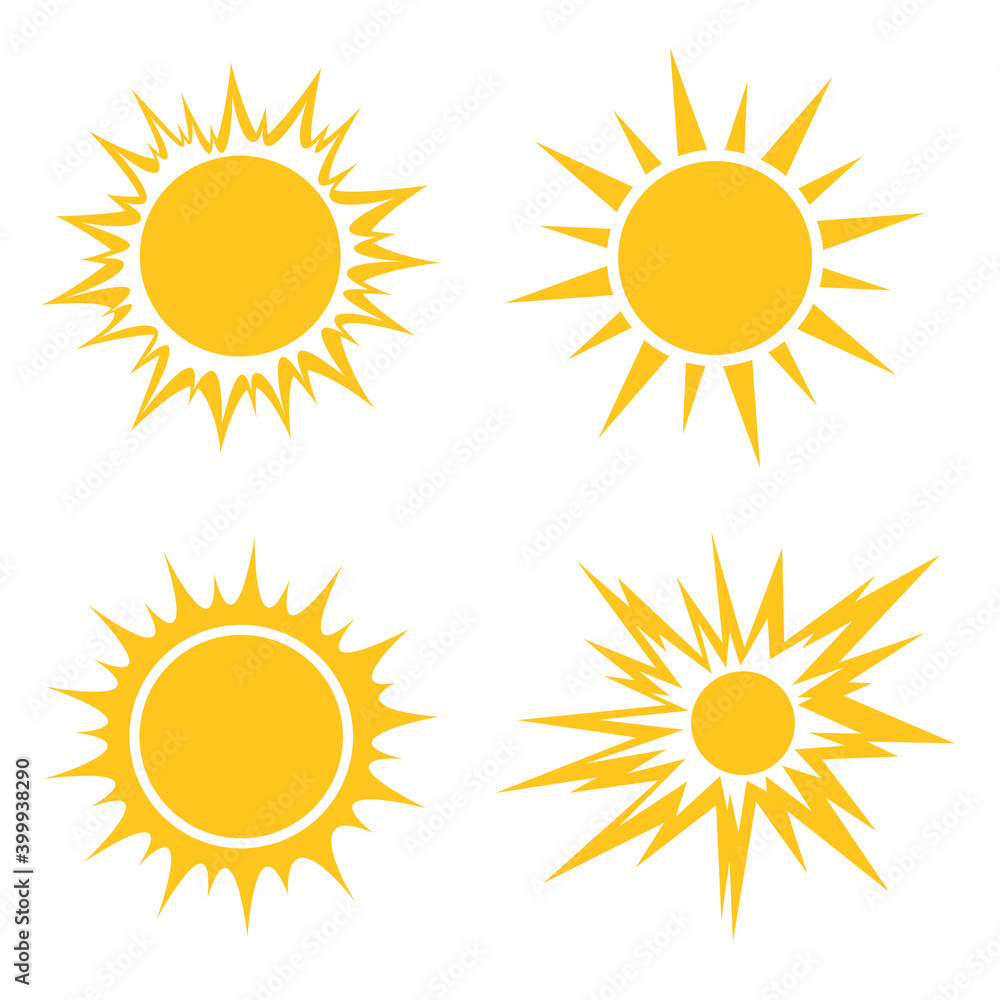 Sun icon set. Sun icon set.