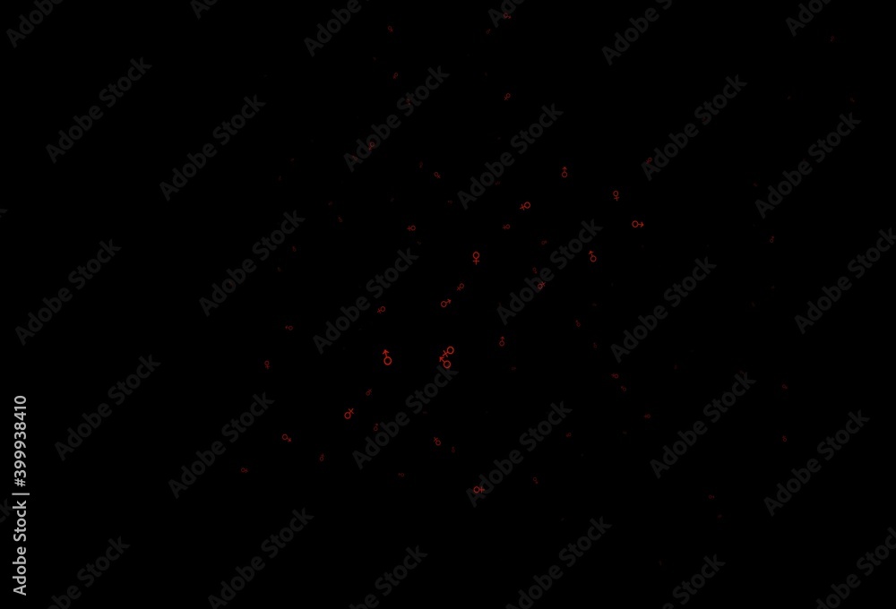 Dark red vector pattern with gender elements.
