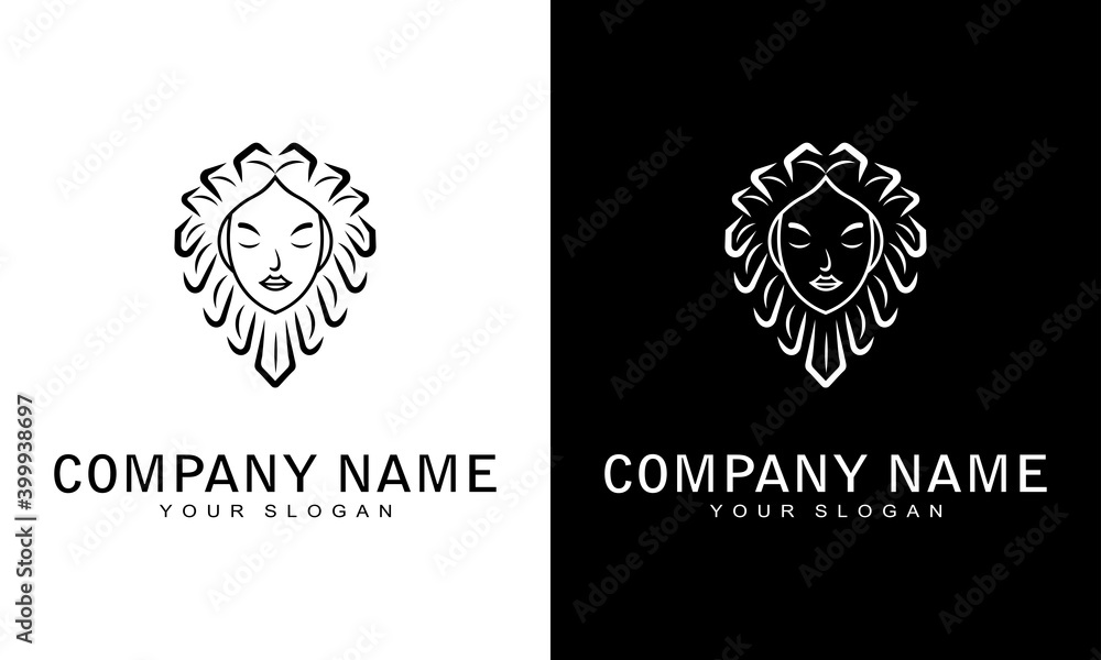 Ilustration vector graphic of Women's Beauty naturally faces inspirational logo design