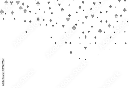 Light Silver, Gray vector pattern with symbol of cards.