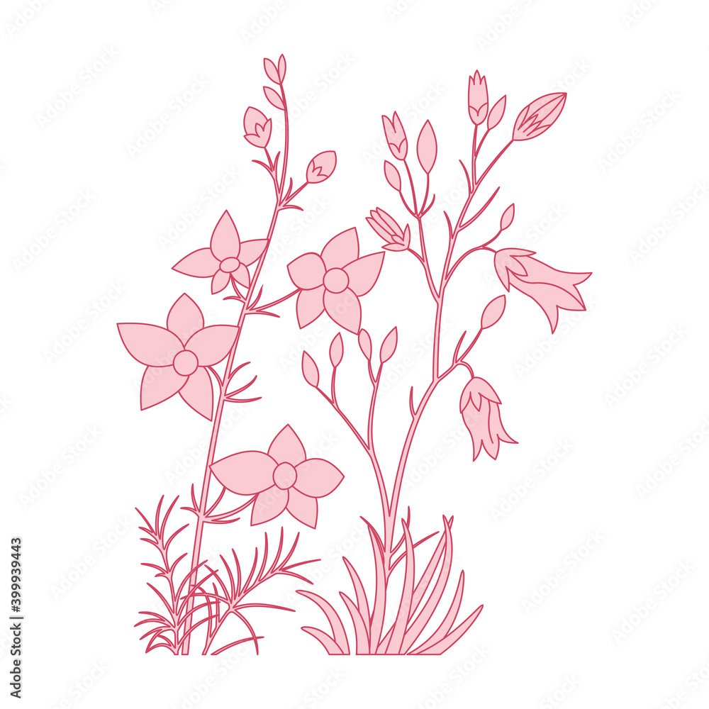 spring flowers vector. monochrome flower spring flowers vector. monochrome flower