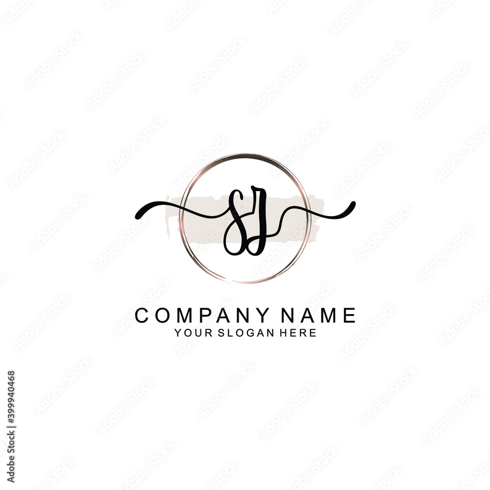 Initial SZ Handwriting, Wedding Monogram Logo Design, Modern Minimalistic and Floral templates for Invitation cards	
