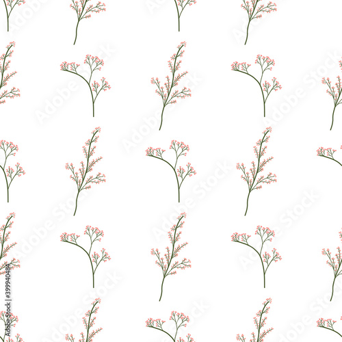 Vector nature graphic background. Floral seamless pattern. Textile ornament.