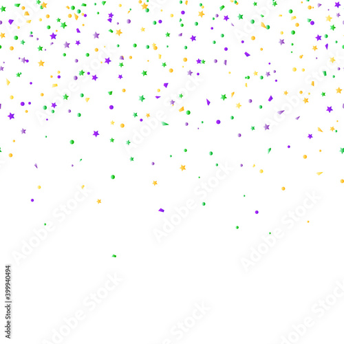 Mardi Gras carnival confetti seamless background