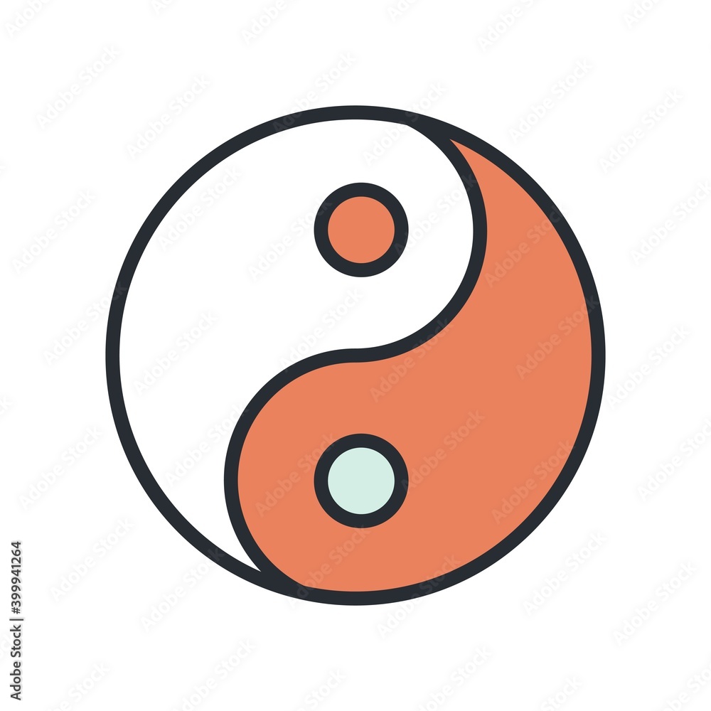 Yin & yang symbol. Taoism spiritual concept icon. Yin & yang symbol. Taoism spiritual concept icon.