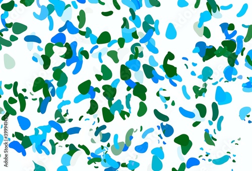 Light blue, green vector background with abstract forms.