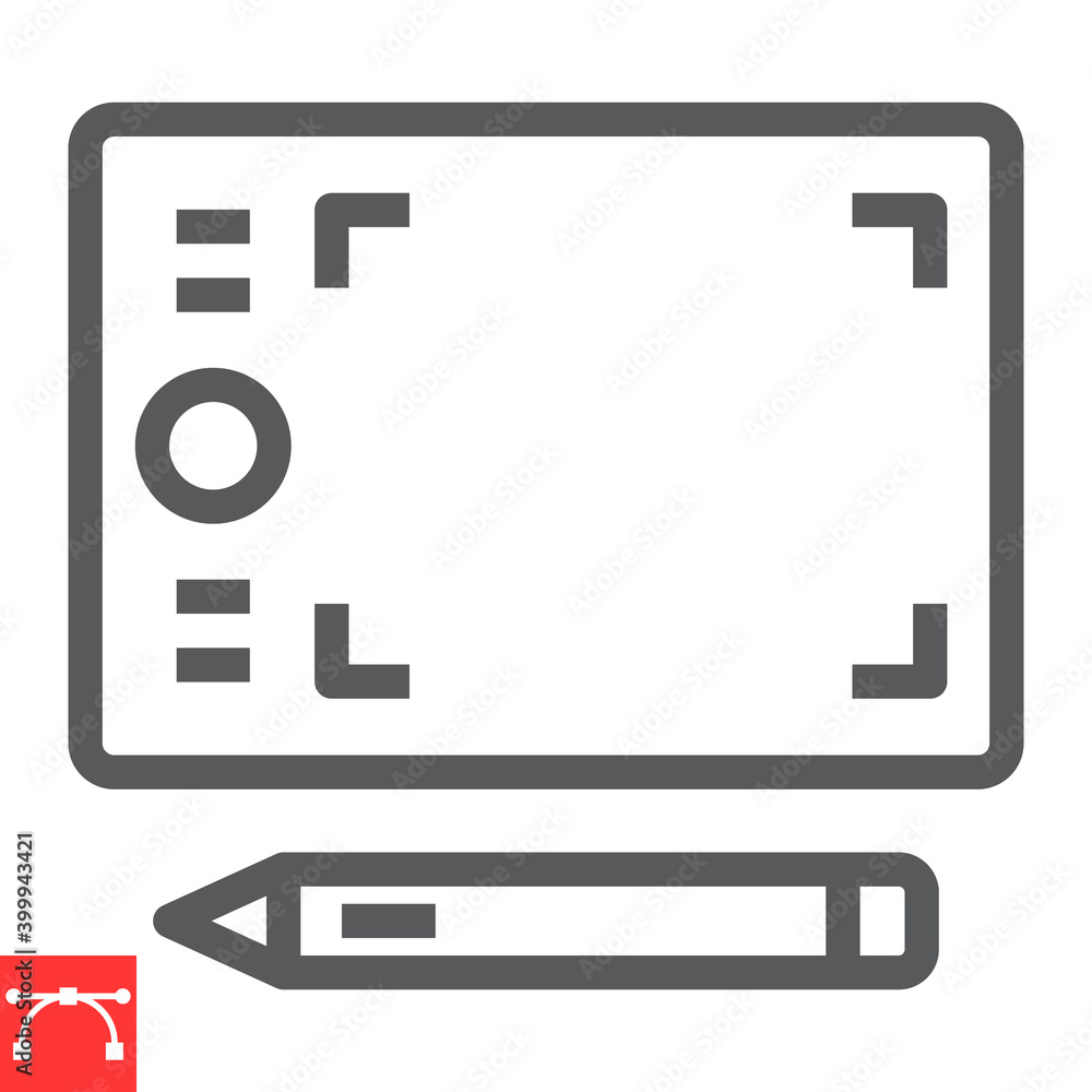 Graphic tablet line icon, pen tablet and device, digital drawing sign vector graphics, editable stroke linear icon, eps 10. Graphic tablet line icon, pen tablet and device, digital drawing sign vector graphics, editable stroke linear icon, eps 10.