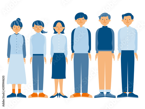 若い男性と女性のイラスト （シンプルカラー）