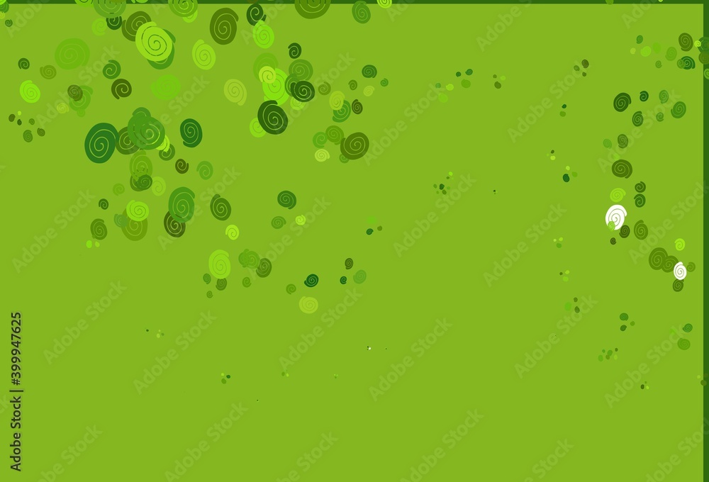 Light Green vector background with bent lines.