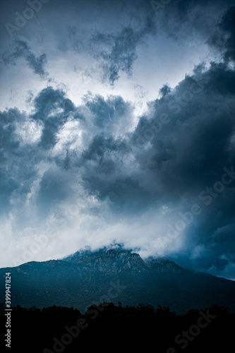 clouds in the mountains