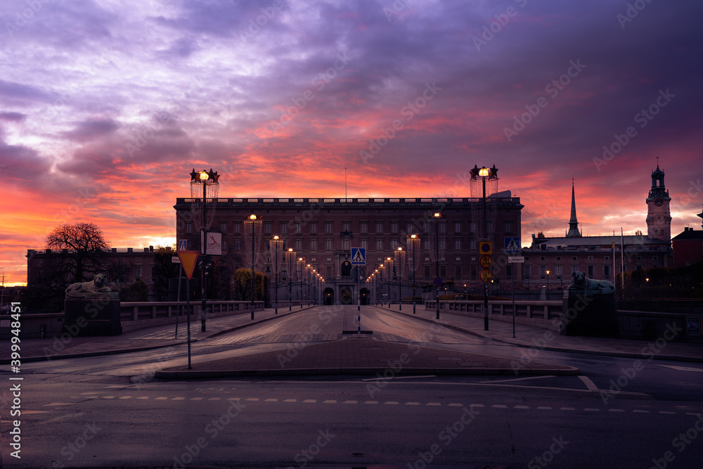 Obraz premium Amazing morning sky in Stockholm City