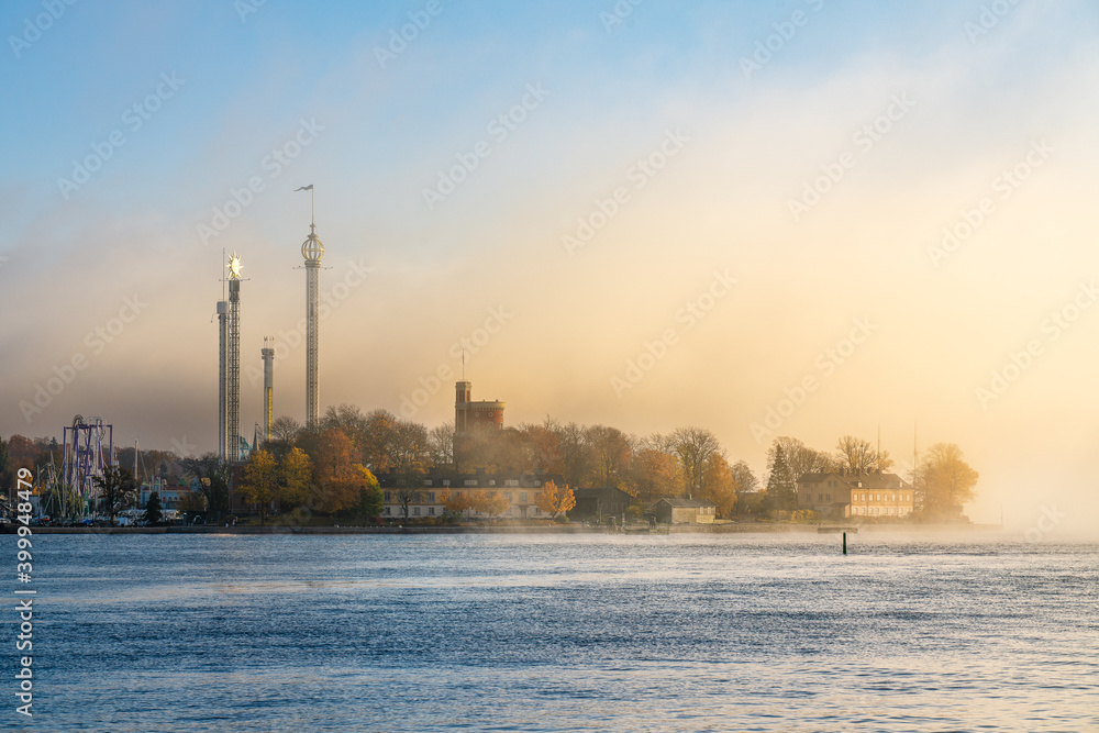 Stockholm City morning mist.