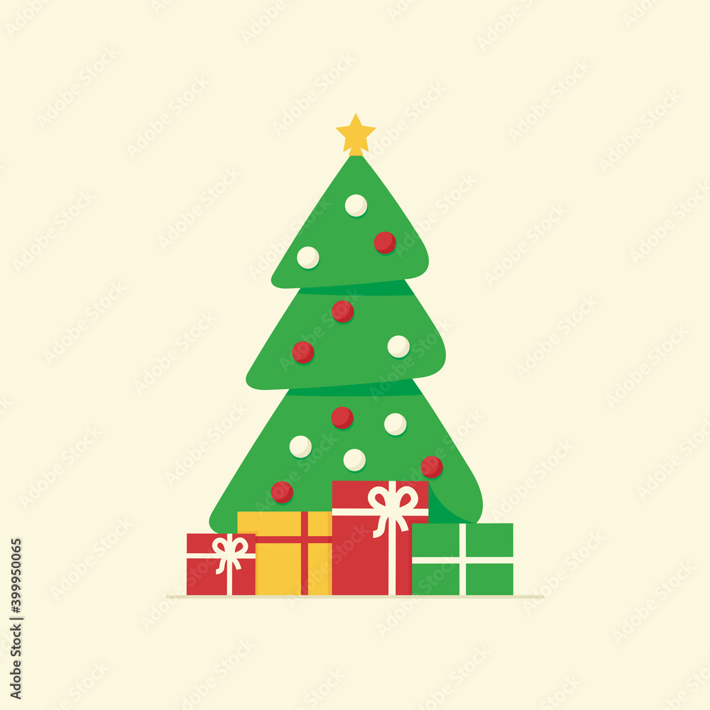 Fototapeta premium Christmas concept, Christmas background with decorations of Christmas Tree and gifts